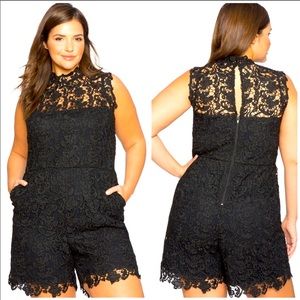 Eloquii Black Lace Romper